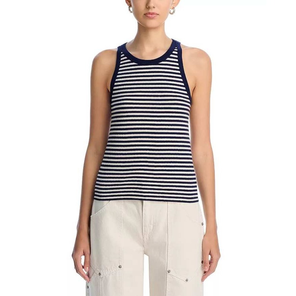 Velvet by Graham Spencer Lua Tank Top Womens M Navy Nautical Coastal Preppy NWT